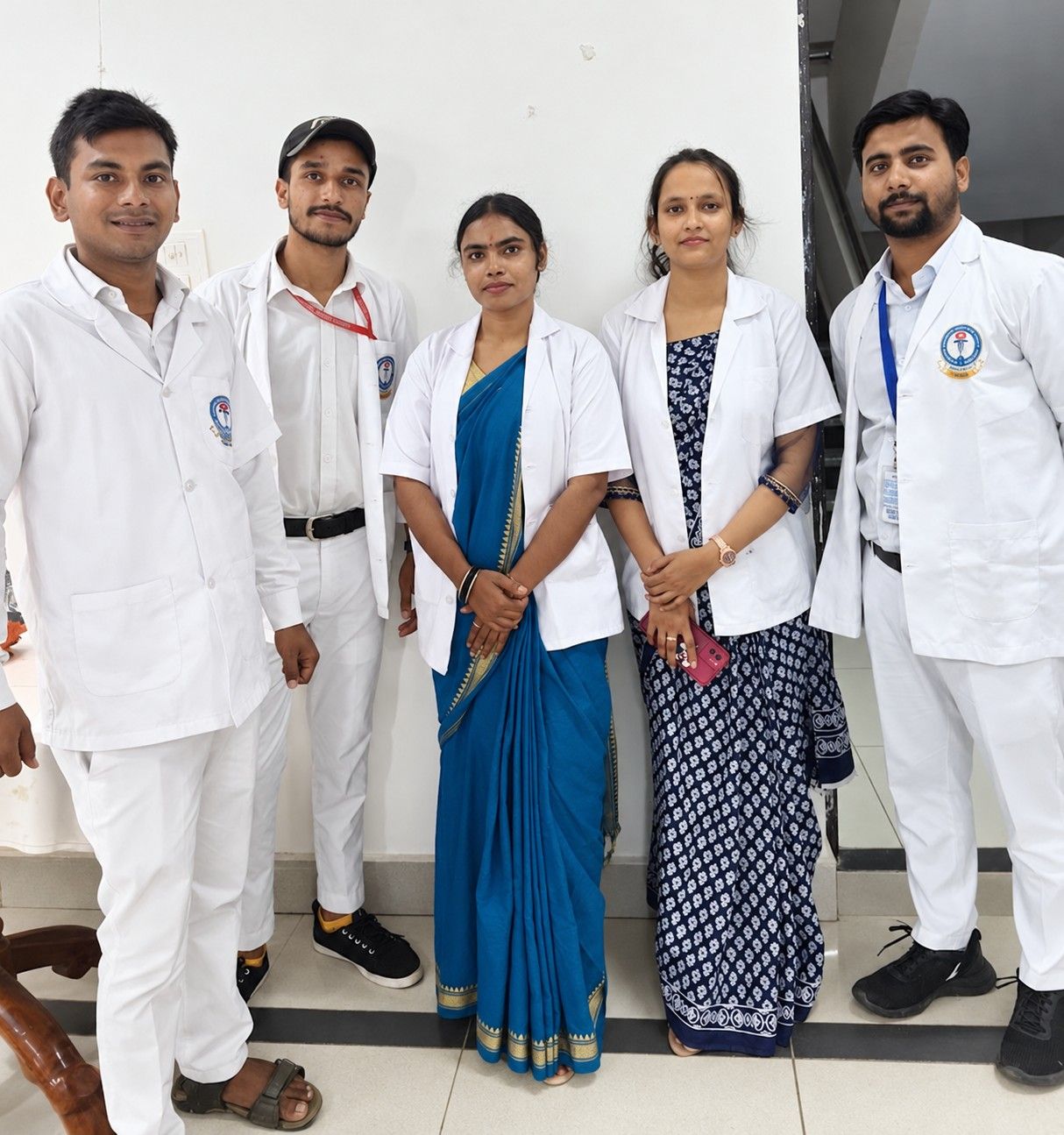Students in white coats