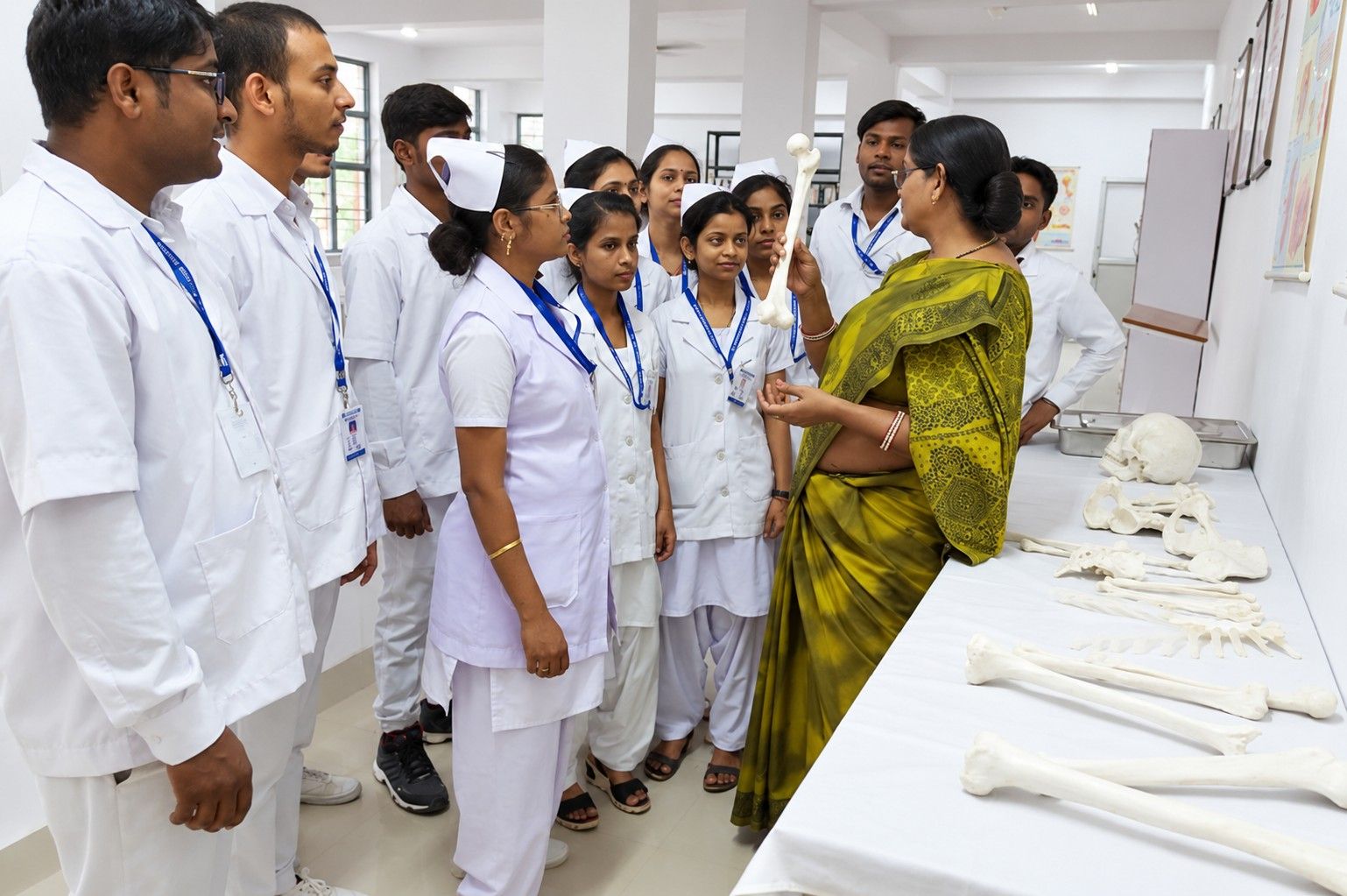 Students with a tutor in the laboratory